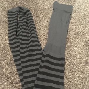 Women’s grey and black striped tights